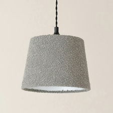 ValueLights Rory Grey Boucle Fabric Taper Easy Fit Ceiling Table Floor Lamp Shade with Bulb Grey