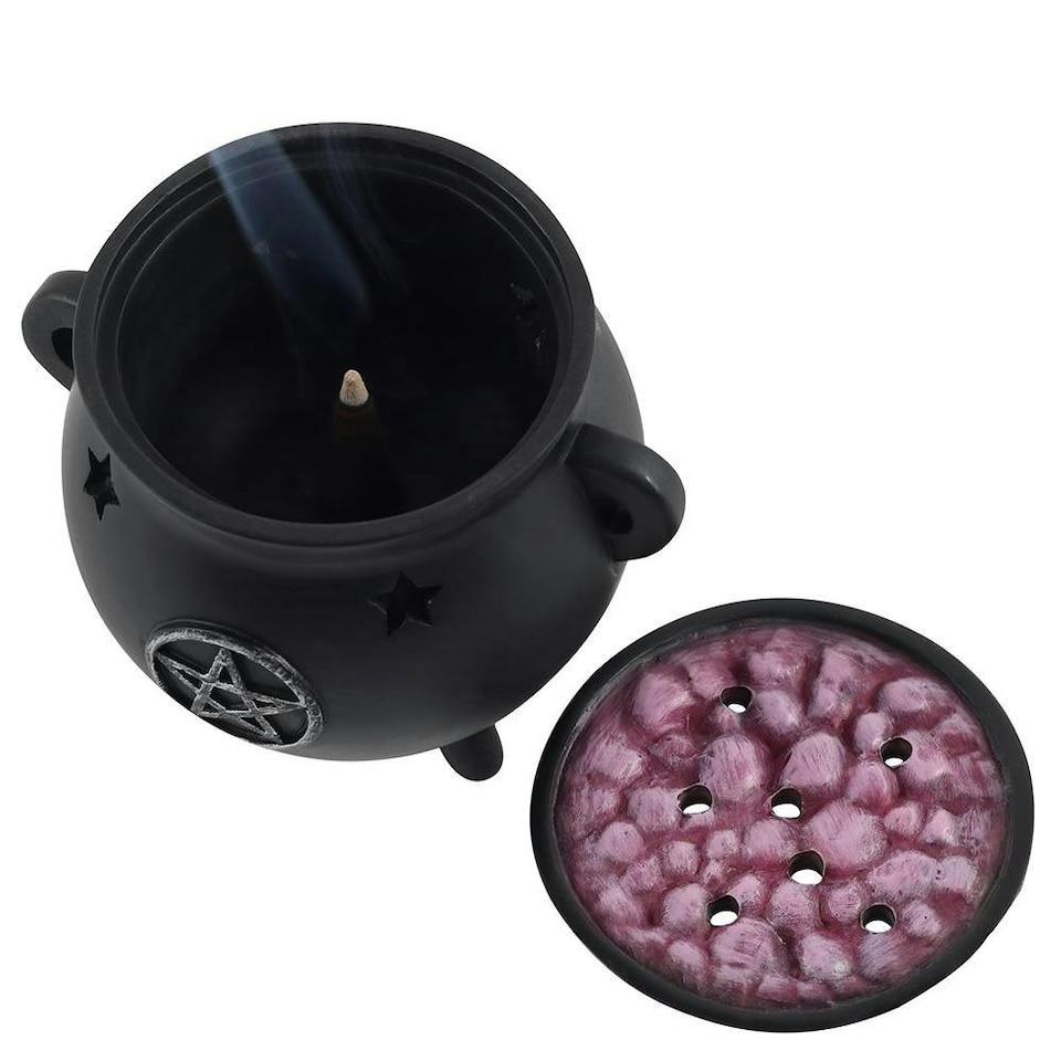 image 1 of Something Different Pentagram Incense Cone Holder - Black/Silver - One Size