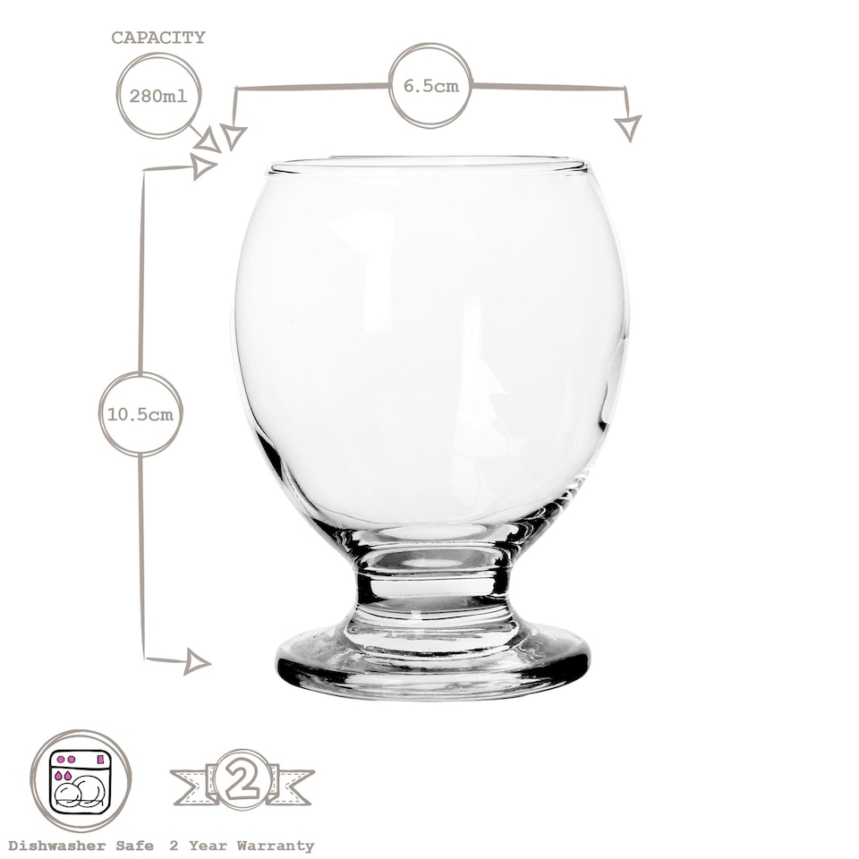 image 1 of LAV Nectar Glass Tumblers - 280ml - Pack of 6 | Clear | Clear