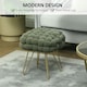 image 8 of HOMCOM Woven Velvet Foot Stool with Steel Legs for Living Room, Dark Green Green