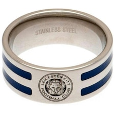 Leicester City FC Striped Ring - Silver/Blue Stripe - U