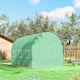 image 8 of Outsunny 3.5 x 2m Walk-In Polytunnel Greenhouse with Roll Up Door Windows Green