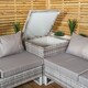 image 7 of Samuel Alexander 4 Seater Grey Rattan Chair Garden Sofa Set with Glass Table Top Corner Furniture