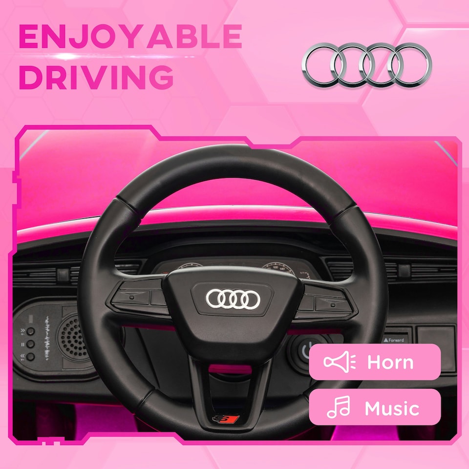image 1 of AIYAPLAY Audi Q8 e-tron Sportback Licensed Kids Electric Car w/ Remote - Pink
