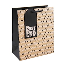 Best Dad Ever Large Kraft Paper Father's Day Gift Bag 33cm