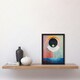image 1 of Abstract Circle Eye Dripping Modern Living Room Black Framed Wall Art Print A4