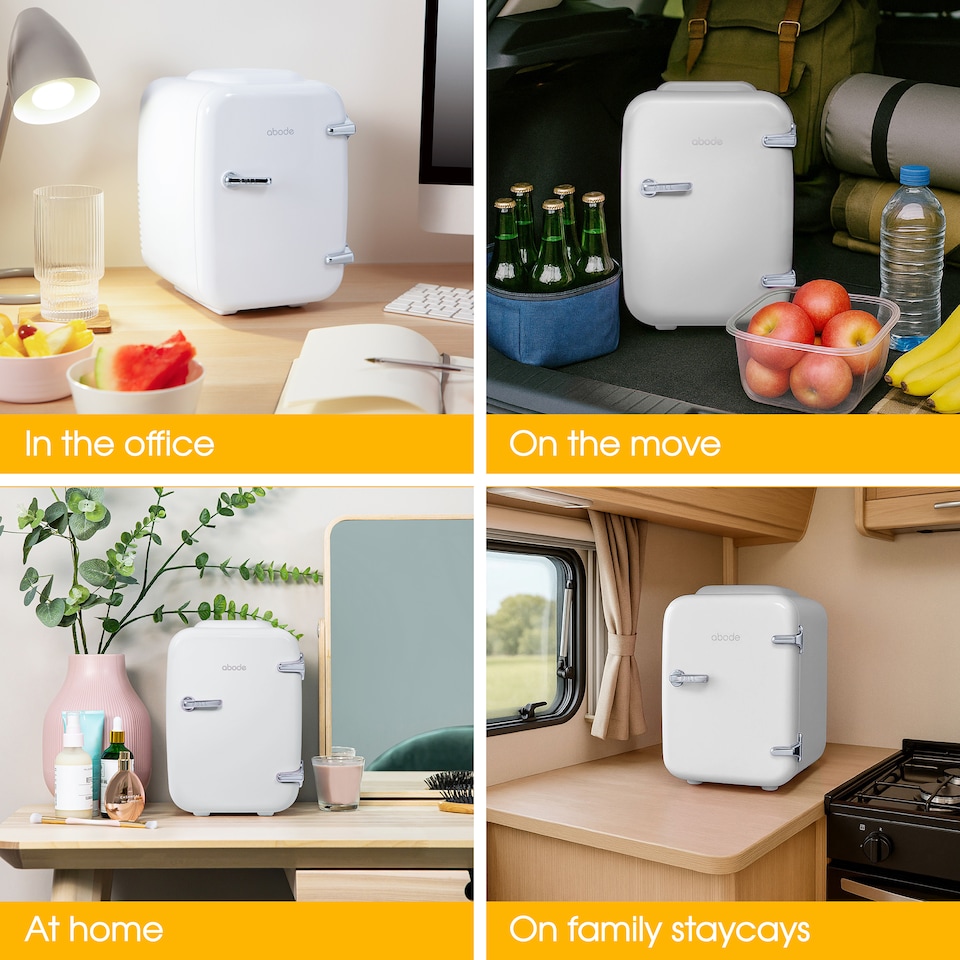 image 1 of Abode Retro 4L Mini Cooler and Warmer White A4CLR201W
