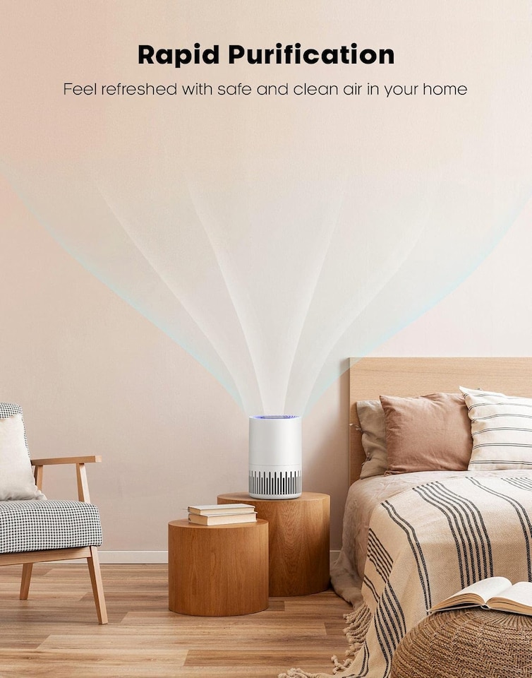 image 1 of True HEPA Air Purifier with 4 Speed Settings White