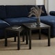 image 8 of Set of 2 Square Wooden Nesting Coffee Side Tables Brown | Colour: Rustic Brown