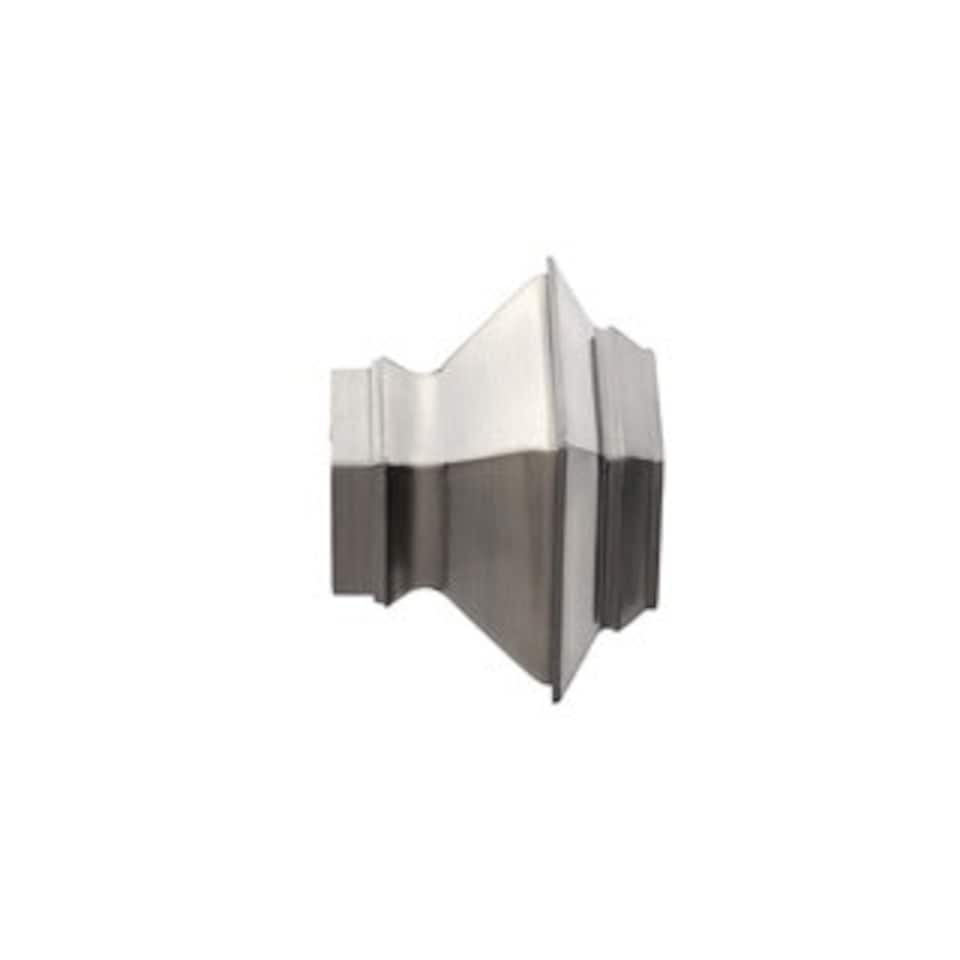 image 1 of 35mm Fixed Length Metal Curtain Pole Set Satin Silver Aztec Finial 270cm | Silver | Silver