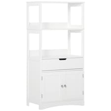 kleankin Bathroom Floor Storage Cabinet Kitchen Sideboard Standing Unit W/ Doors