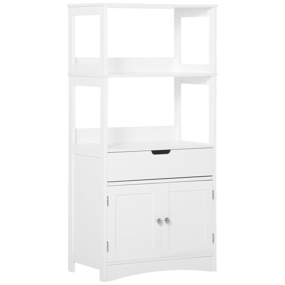 image 1 of kleankin Bathroom Floor Storage Cabinet Kitchen Sideboard Standing Unit W/ Doors