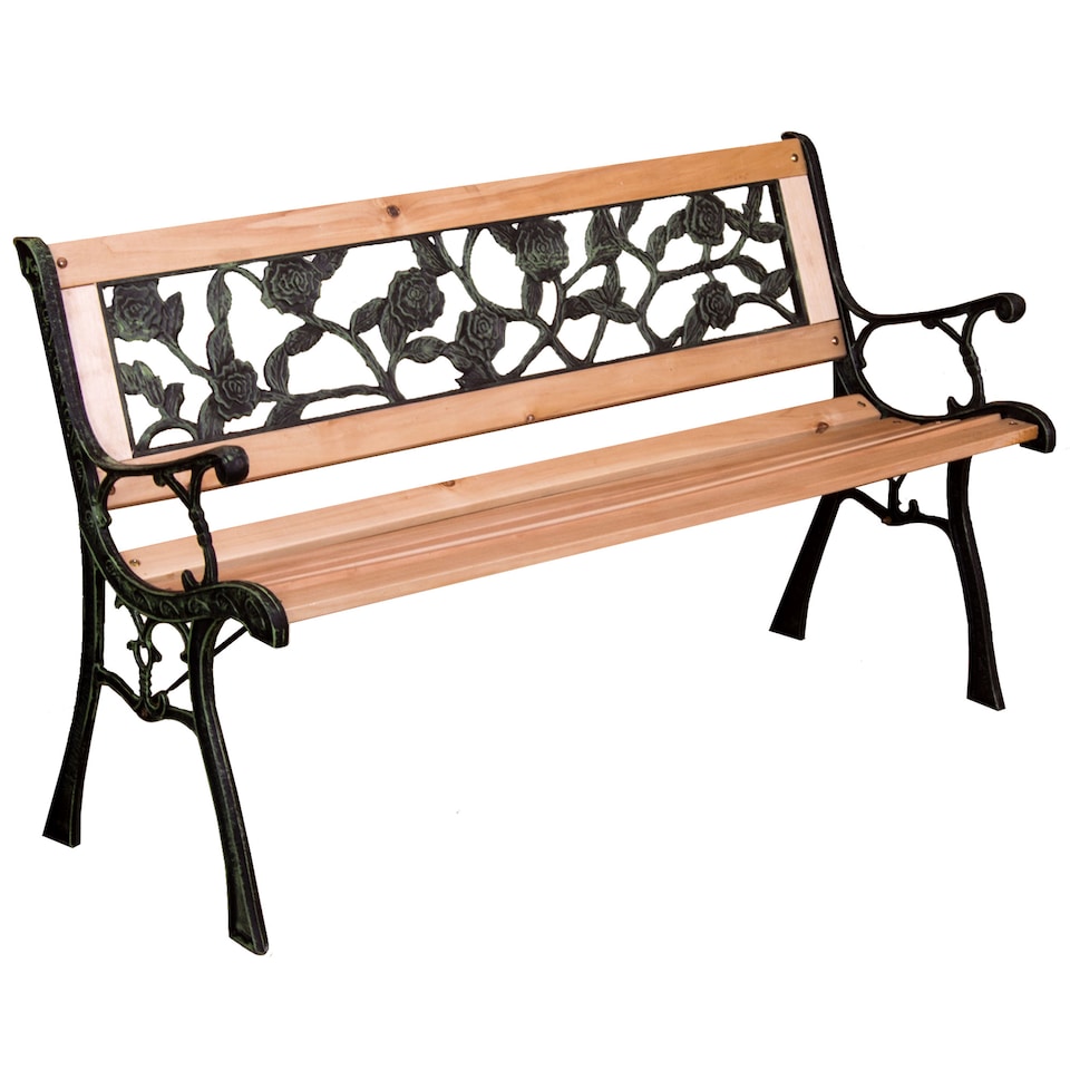 image 1 of Garden Vida 3 Seater Garden Bench Outdoor Patio Seating, Rose Style