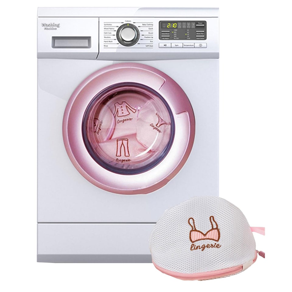 image 1 of Haven Zippered Mesh Laundry Clothes Bra Washing Bag, White