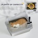 image 4 of PawHut Stainless Steel Cat Litter Box with High Sides Grey | M