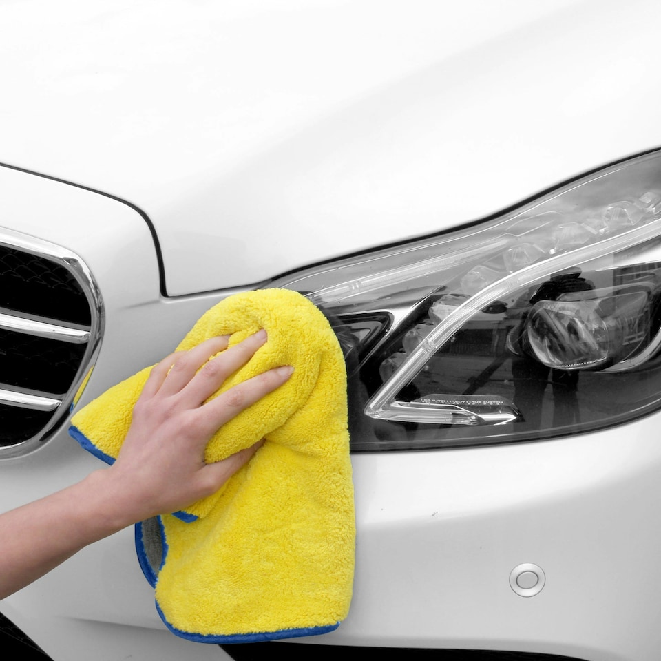 image 1 of Goodyear Large Super Absorbent Car Wash Microfiber Towel Cloth Car Cleaning Yellow