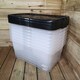 image 3 of 8 x 42L Clear Storage Box with Black Lid, Stackable and Nestable Design Storage Solution