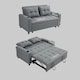 image 3 of HOMCOM 2 Seater Sofa Bed, Linen Click Clack Sleeper Sofa with Pull Out Design, 2 Pillows, Cup Holders, Side Pockets, Convertible Loveseat Bed Settee for Living Room, 157x190cm, Charcoal Grey | Grey