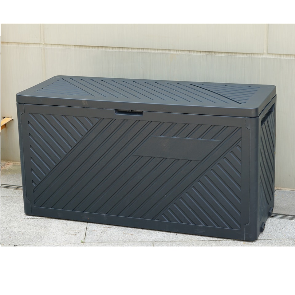 image 1 of Gr8 Garden Anthracite 280L Plastic Storage Box Garden Outdoor Shed Utility Cushion Chest