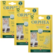 3 x Packs of Caraselle Orphea Anti Moth Strips - Floral Scent (36 Strips in total)