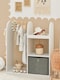 image 7 of SoBuy Kids Wardrobe with Hanging Rail, Storage Box & 3 Hooks, White, 38.2x13.8x42.5 inches, 22.5 kg - KMB40-W