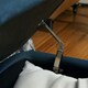 image 6 of HOMCOM Storage Ottoman Bench, Linen Fabric Footstool with Steel Legs Blue