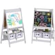 image 1 of AIYAPLAY Kids Easel with Paper Roll, 3 in 1 Art Easel Blackboard, Whiteboard 