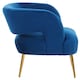 image 3 of Interiors by Premier Blue Velvet Chair with Gold Finish Metal Legs, Backrest Dining Chair, Easy to Clean Armchair