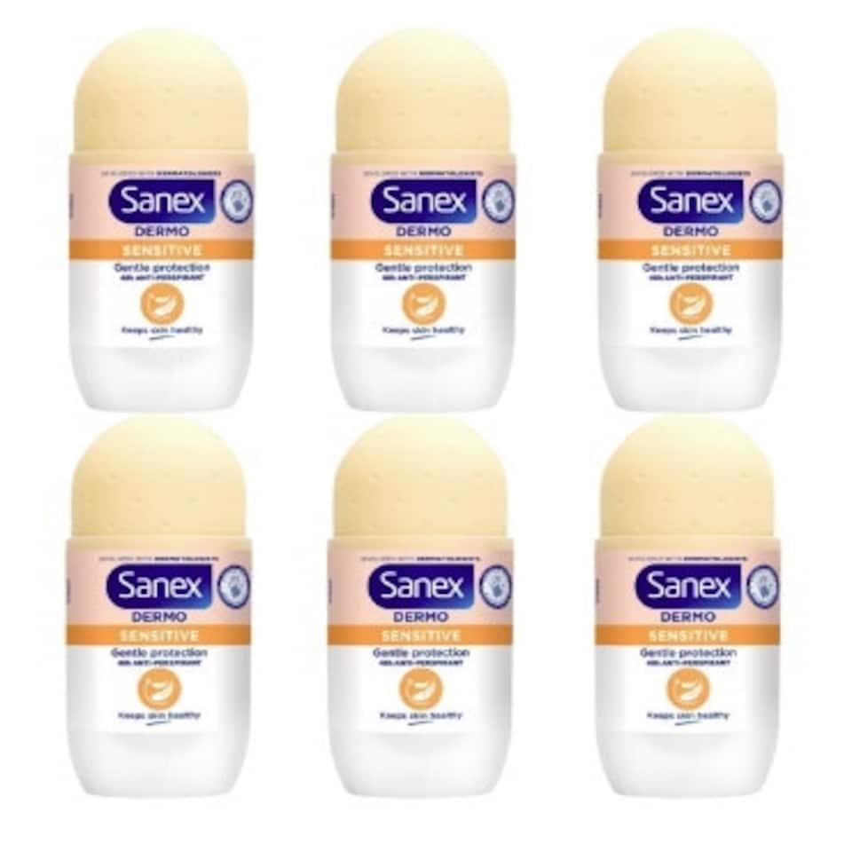 image 1 of Sanex Anti-Perspirant Roll On Deodorant Sensitive 50ml Pack of 6