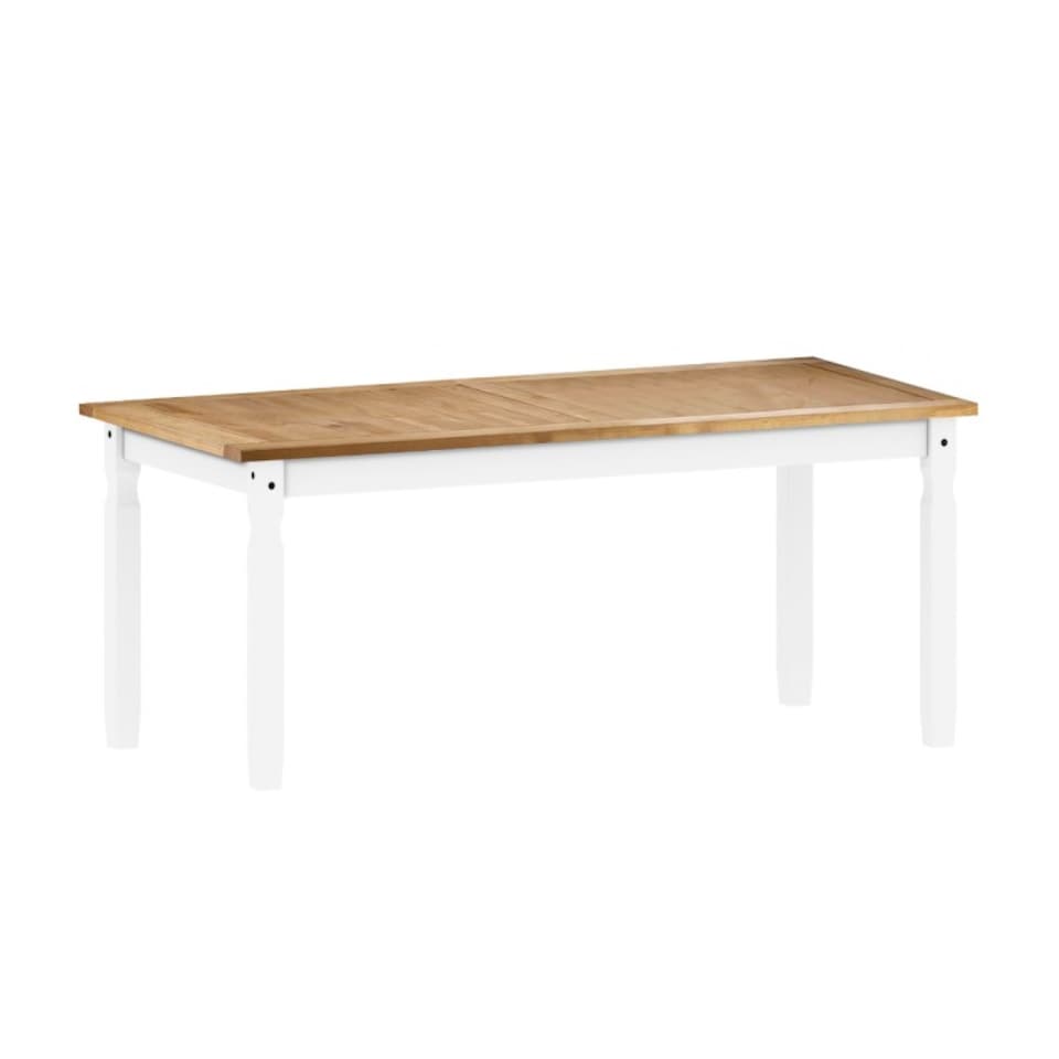 image 1 of Mercers Furniture Corona White 6'0 Dining Table & 6 Chairs Set Solid Wood Mexican Pine Wooden Kitchen