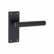 image 2 of Golden Grace 4 Pairs Victorian Straight T-Bar Door Handles Latch in Matt Black Finish - 120mm x 40mm Backplate Black