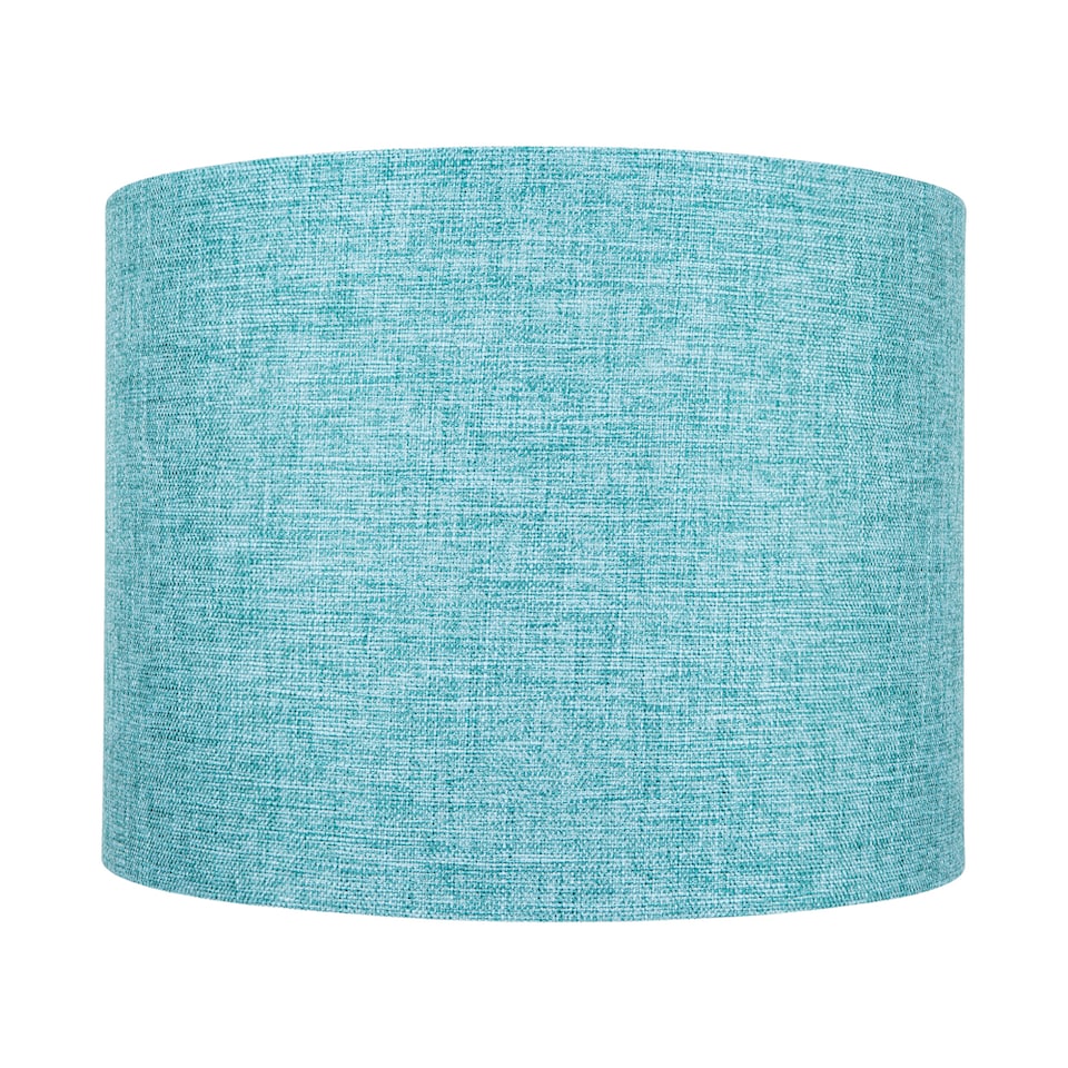 image 1 of Contemporary and Sleek 10 Inch Teal Linen Fabric Drum Lamp Shade 60w Maximum | Blue