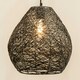 image 3 of ValueLights Hopper Large Easy Fit Rattan Lampshade Black Paper Rope Ceiling Shade - Bulb Included