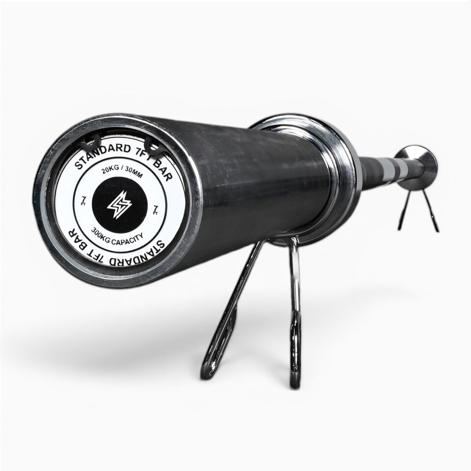 image 1 of GYM SETS GymSets Olympic 2" Barbell | - 7ft Barbell + Clips / Black