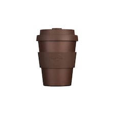 Ecoffee Cup 6oz 180ml Reusable Eco-Friendly, Plant Based Coffee Cup with Silicone Lid & Sleeve, Spooky Action At A Distance | Brown | Spooky Action At A Distance