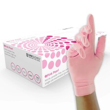 Unigloves Pink Pearl Box of 1000 Nitrile Gloves | Pink | Pink | Small | 1000