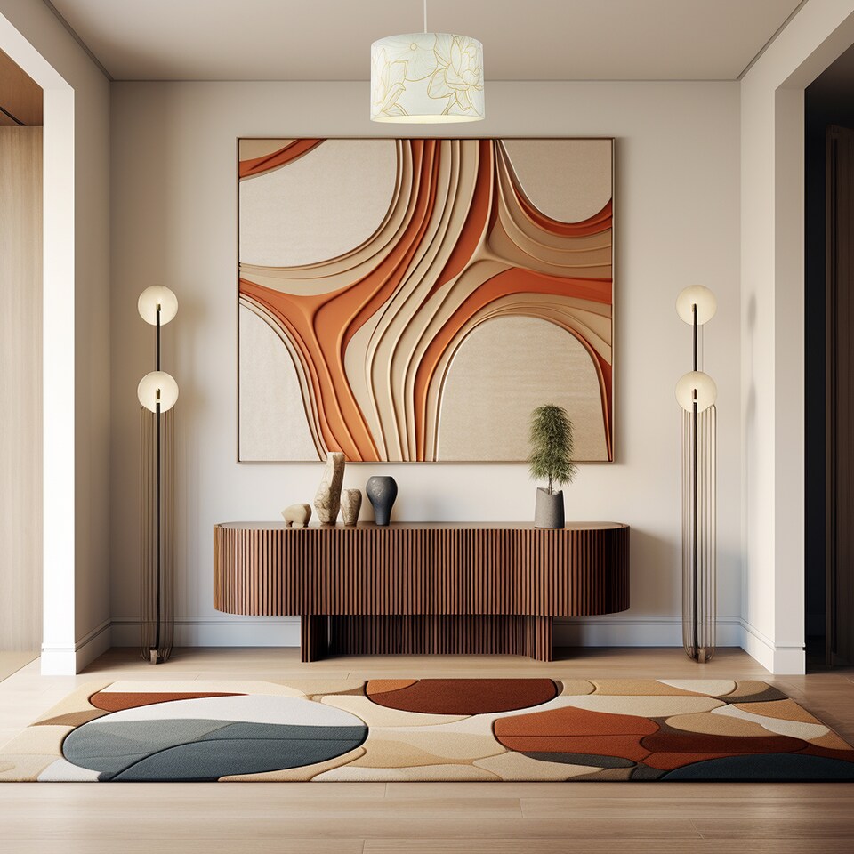 image 1 of Designer Cream Linen Fabric 12 Inch Lampshade with Large Shiny Gold Foil Flowers | Cream