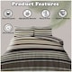 image 4 of VELVETIO Burford Stripe Complete Duvet Cover Set with Fitted Sheet Breathable Bedding Quilt Brown | Natural | King