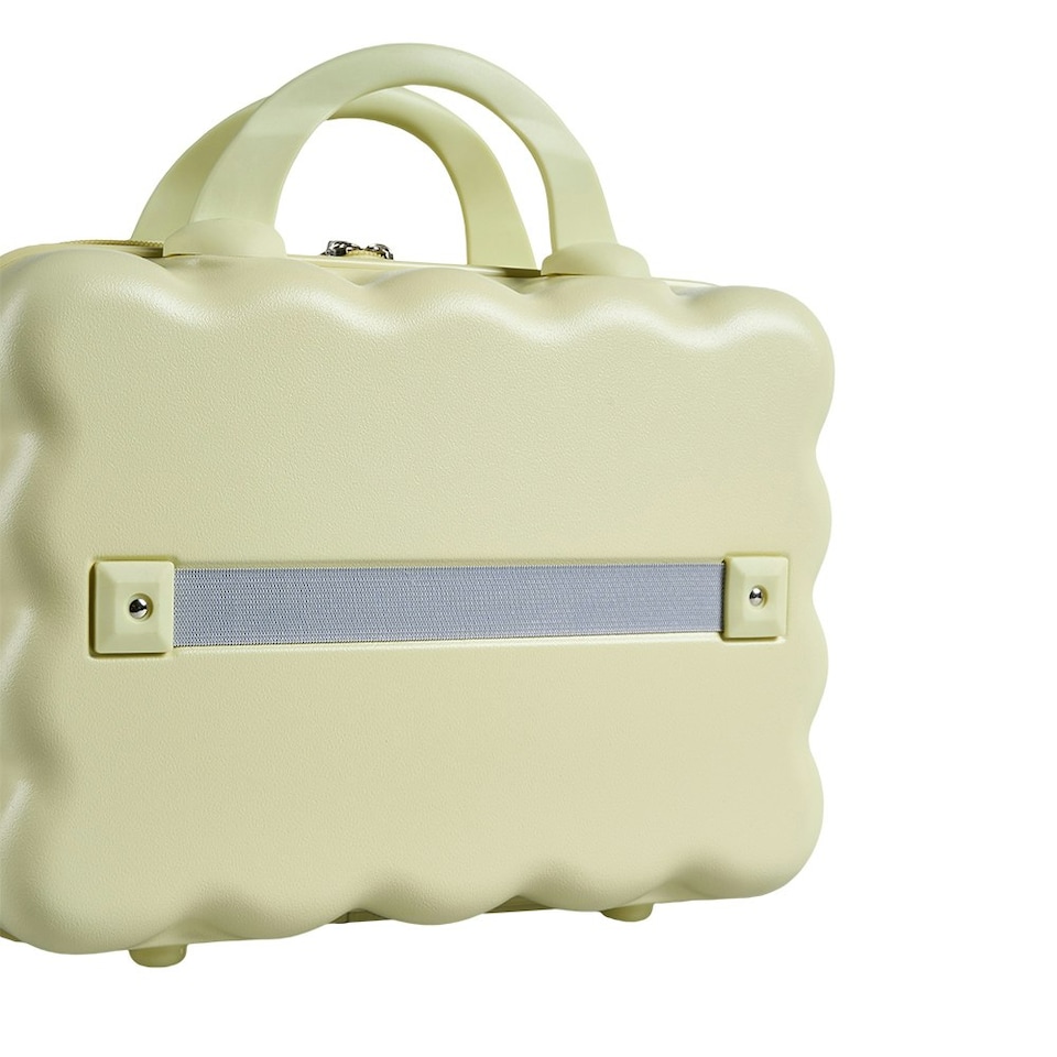 image 1 of Living and Home Mint Green Bubble Hard Shell Makeup Case – Portable & Cute Handheld Travel Organizer | Yellow | Personal Item