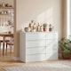image 8 of HOMCOM Sideboard Storage Cabinet, Kitchen Cupboard with 5 Drawers | White | White embossed