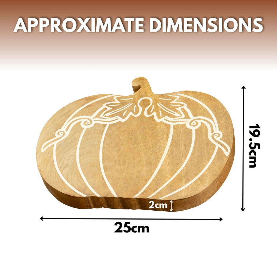 image 1 of Marco Paul25cm Wooden Pumpkin Free-Standing Autumn Decoration