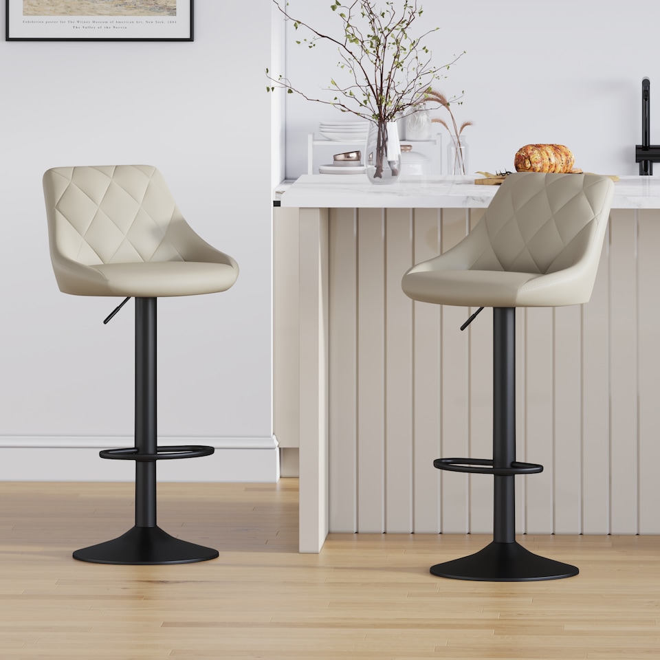 image 1 of MCC Direct Set of 2 Height Adjustable Bar Stool Kitchen Breakfast Chairs Stanley