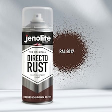 Jenolite Directorust All-in-One Multi-Surface Paint - Espresso Brown Satin - 400ml Spray Can - 3-Pack
