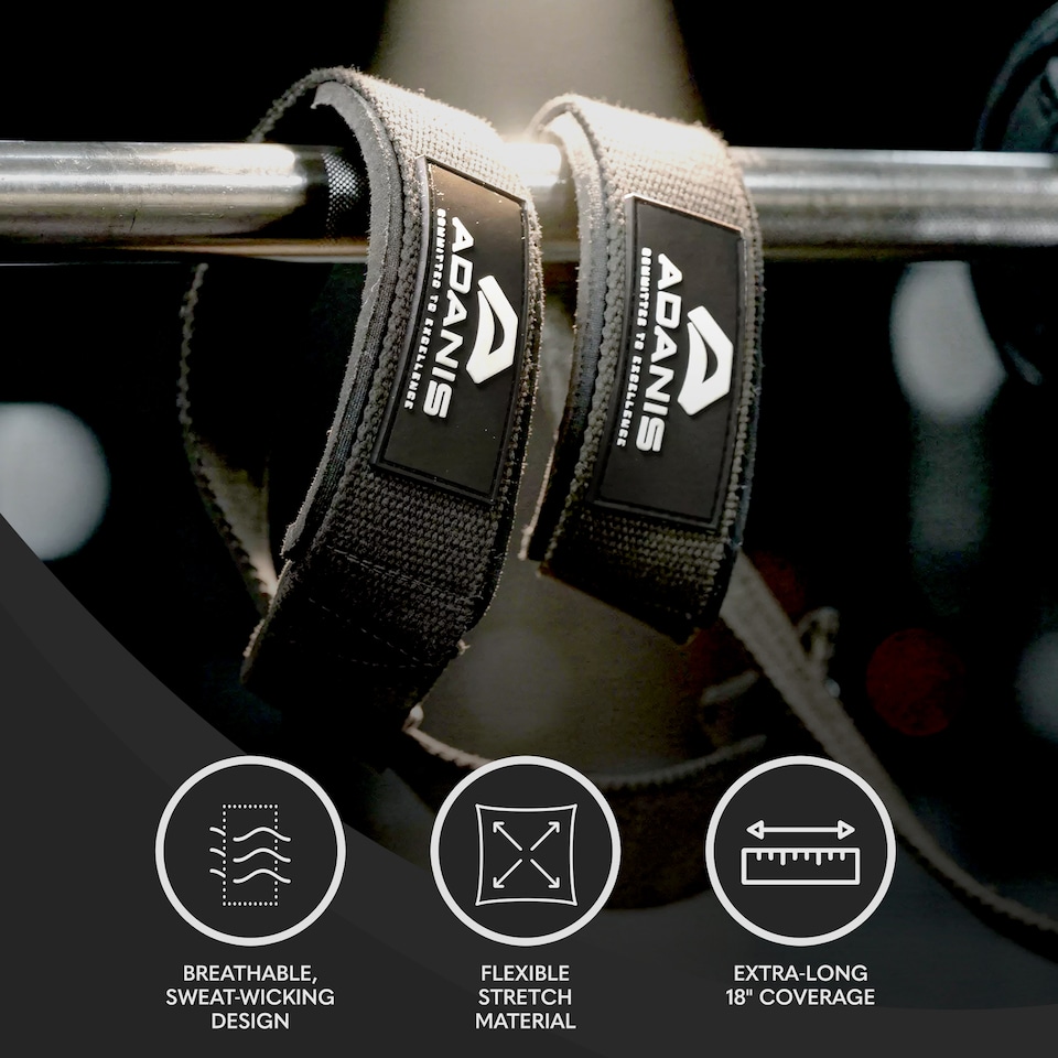 image 1 of Adanis Weight Lifting Straps for Gym and Heavy Lifts