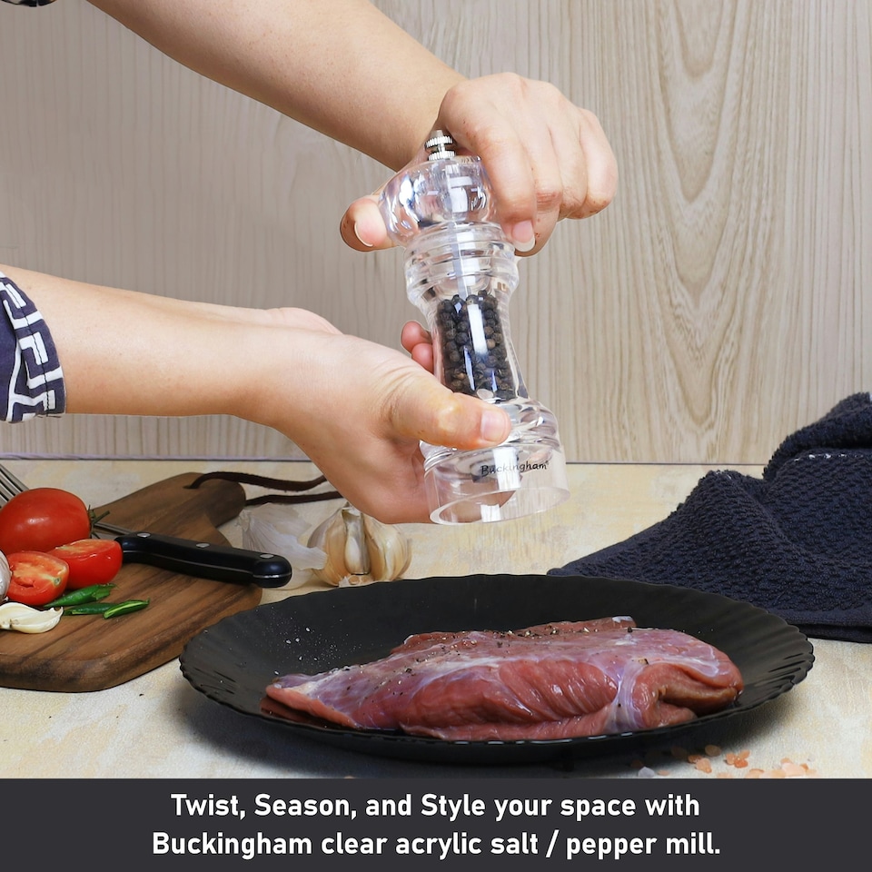 image 1 of Buckingham Clear Acrylic Classic Salt / Pepper Mill