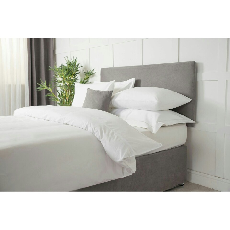 image 1 of Belledorm Faux Suede Plain Headboard Cover - Charcoal - 90cm x 180cm
