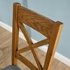 image 6 of Pair Of High Backed Dining Chairs Checked Seat Solid Oak Legs Fully Assembled Grey | Cross Back