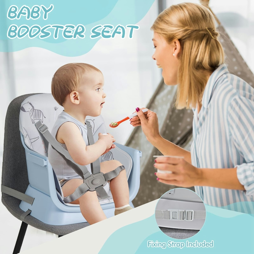 image 1 of COSTWAY 6-in-1 Baby High Chair Convertible Feeding Chair-Gray