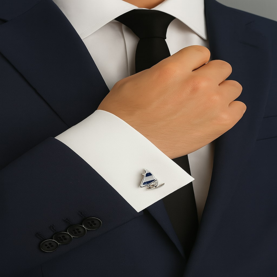 image 1 of Wind Surfer Cufflinks - Onyx Art CK171