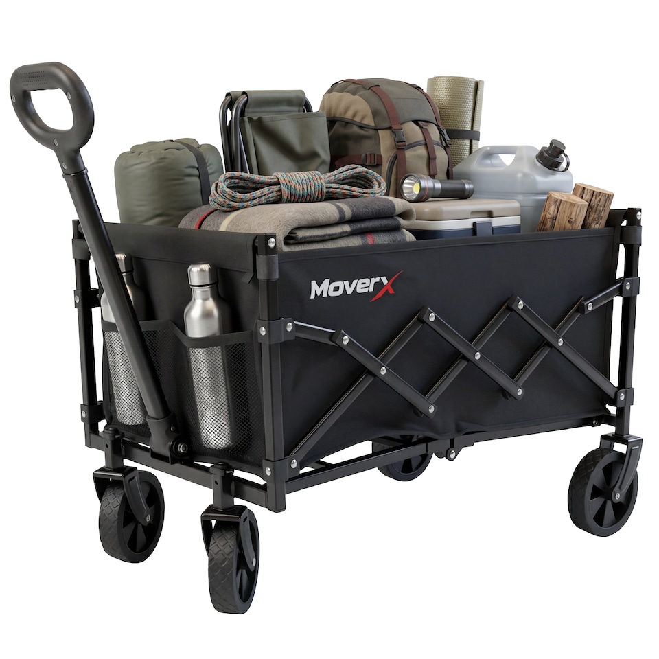 image 1 of MoverX 70L/100kg Festival Trolley, Folding Beach Wagon, Portable Garden Cart, Beach, Outdoor